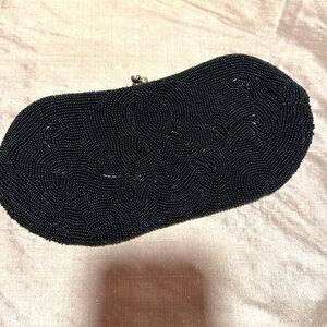 Vintage Emson Handmade Japanese Black Beaded Clutch Evening Bag